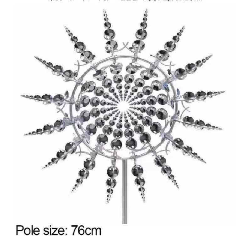 Magical Metal Windmill 3D Wind Powered Kinetic Sculpture Lawn Metal Wind Solar Spinners Yard and Garden Decor Toys