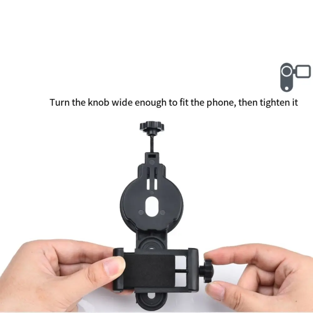 범용 전화 렌즈 사진 어댑터 마운트 조정 가능한 회전 클램프 망원경 전화 클립 브래킷 블랙 호환 가능