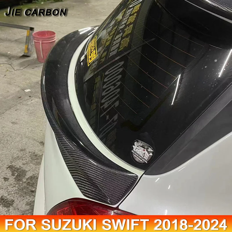 

For 2018-2024, Suzuki Swift, ZC33S Carbon Fiber Car Rear Tailgate Cover, Center Wing Spoiler Exterior Modification Parts Upgrade