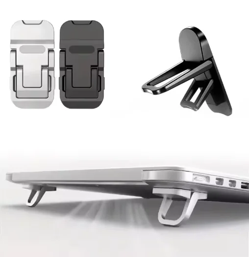 2pcs/set Adjustable Foldable Laptop Stand Portable Computer Keyboard Riser Notebook Cooling Holder Feet Invisible Bracket