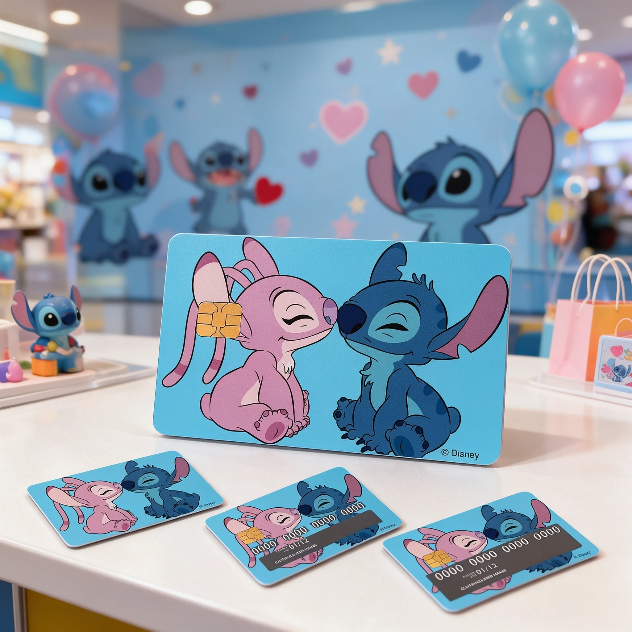 4pcs/1Set/20Pcs Stitch Credit Card Stickers Colorful Card Cover Stickers Full and Partial Coverage for DIY Card Decoration