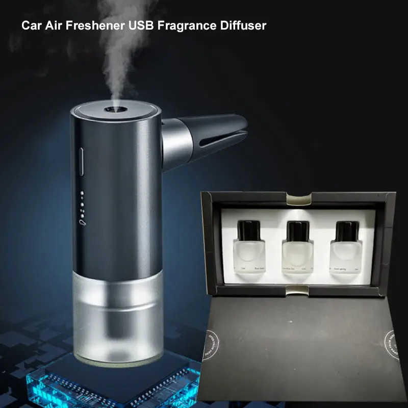 Car Outlet Vent Perfume Clips Air Freshener USB Fragrance Diffuser Home Smell Distributor Aromatherapy Scent Air Refresher Gift