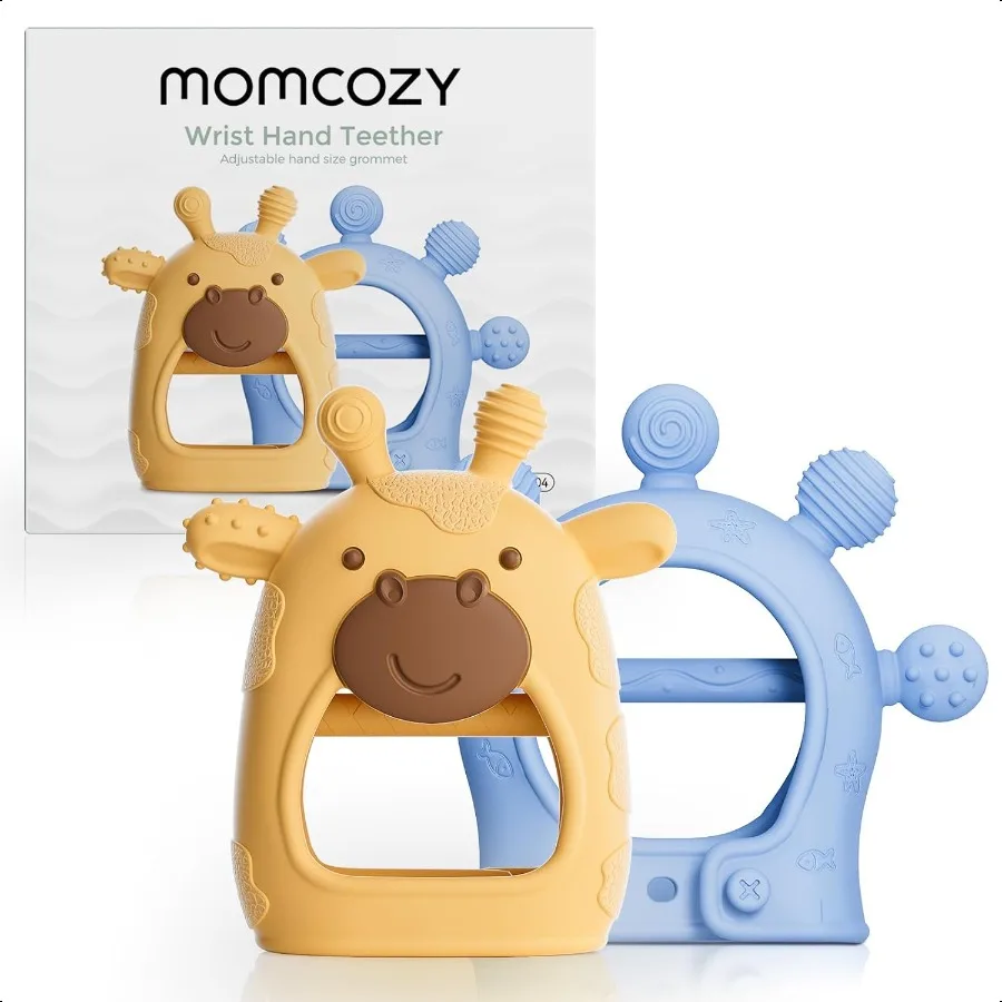 

Momcozy Baby Teether Toys Food Grade Silicone Teething Relief 06 Months Teething Toy 612 Months Baby ential Yellow and Blue