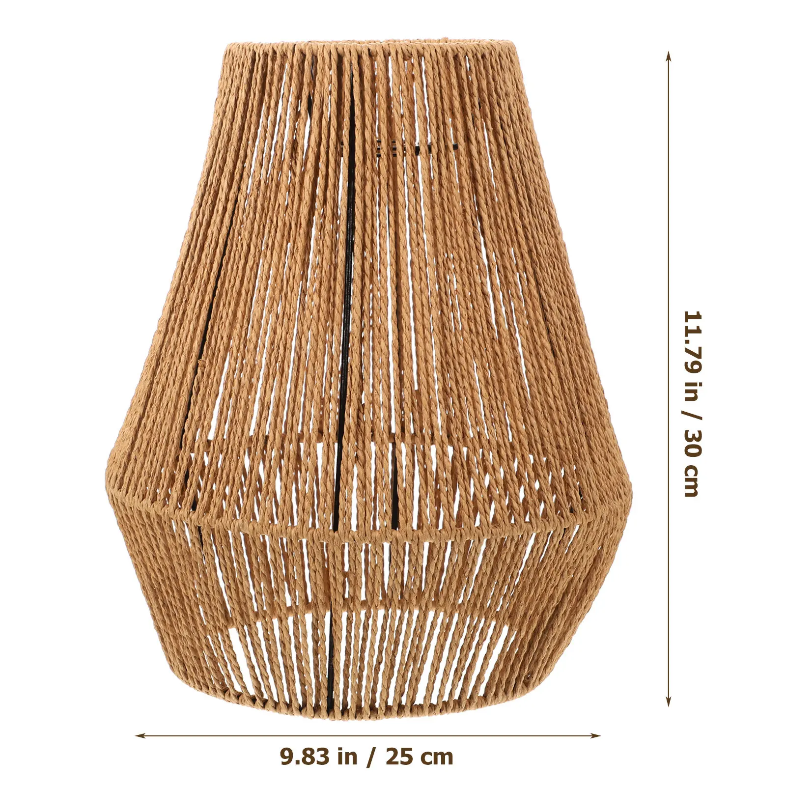 Rustic Style Vintage Paper String Woven Lamp Shade Hanging Ceiling Light Cover Bedroom Lampshade Decorative Lighting for Home