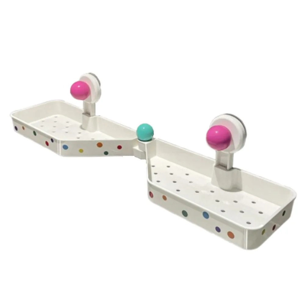 

Durable Suction Cup Faucet Storage Rack Plastic Rotatable Corner Storage Rack Removable INS Shower Storage Organizer Washbasin
