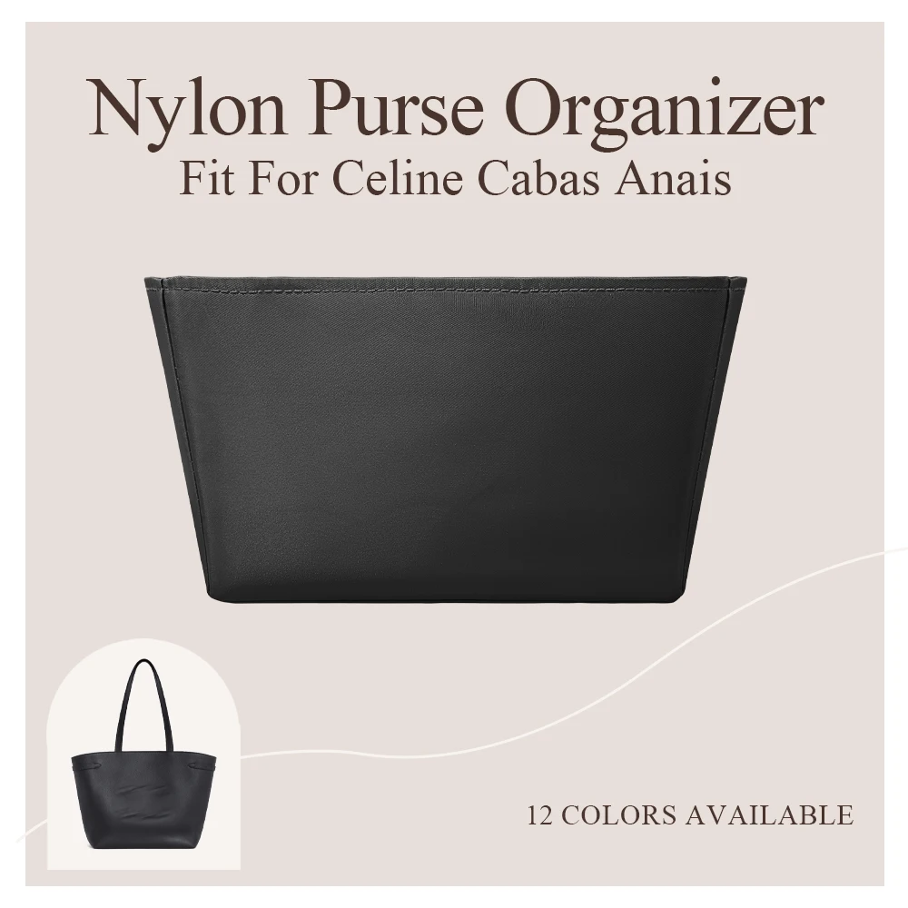 Nylon Purse Organizer Insert Fit for Celine Cabas Anais Tote Large Purse Insert Inner Liner Makeup Bag In Bag Organizer Insert