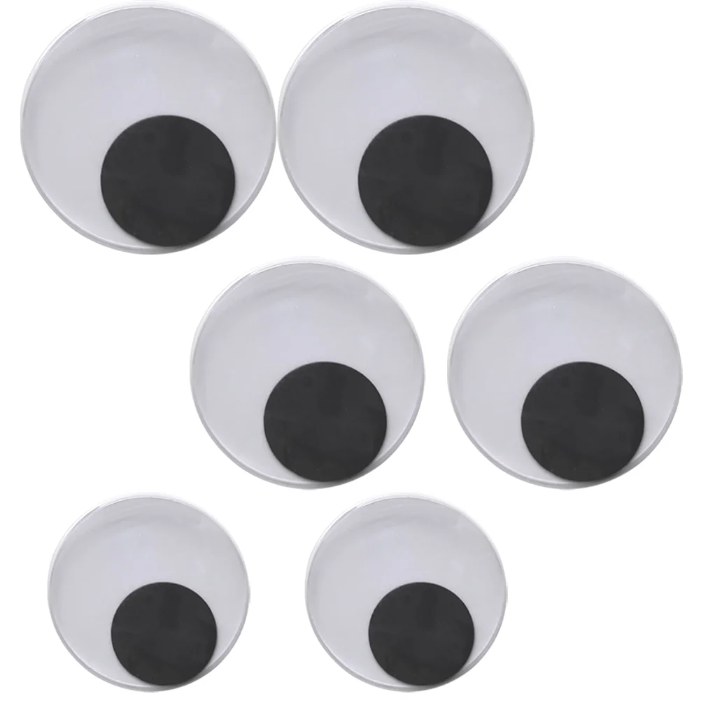 

3 Pairs Wiggle Eyes for DIY Craft Nail Stickers Decal Materials Crafts Decals Plastic Dolls Fridge Magnet Self-adhesive