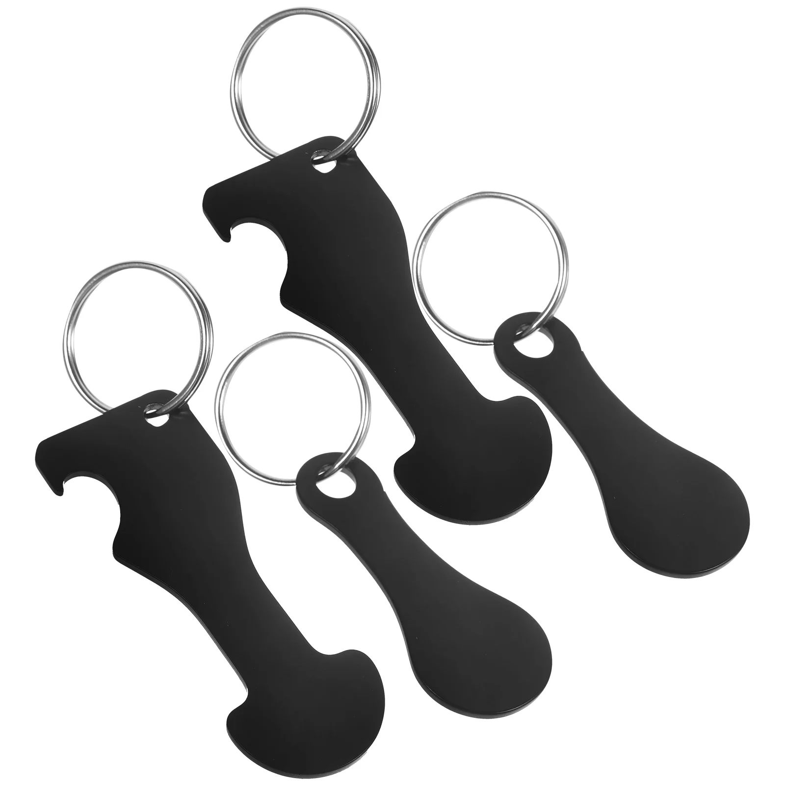 4 Pcs Token Keychain Feeder Cart Shopping Trolley Opener Small Zinc Alloy Tokens Miss Metal