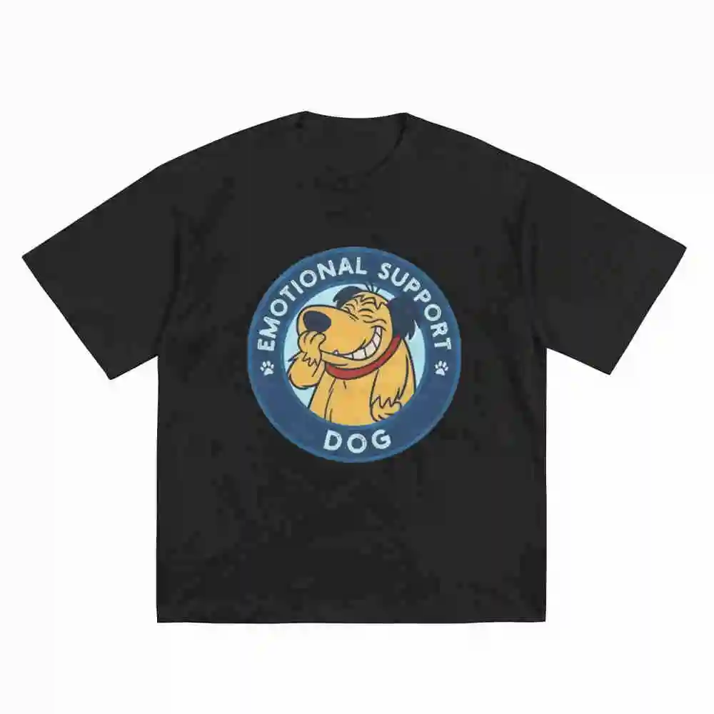 Emotional Support Dog Muttley Short Sleeve Tee 100% Cotton T-Shirt