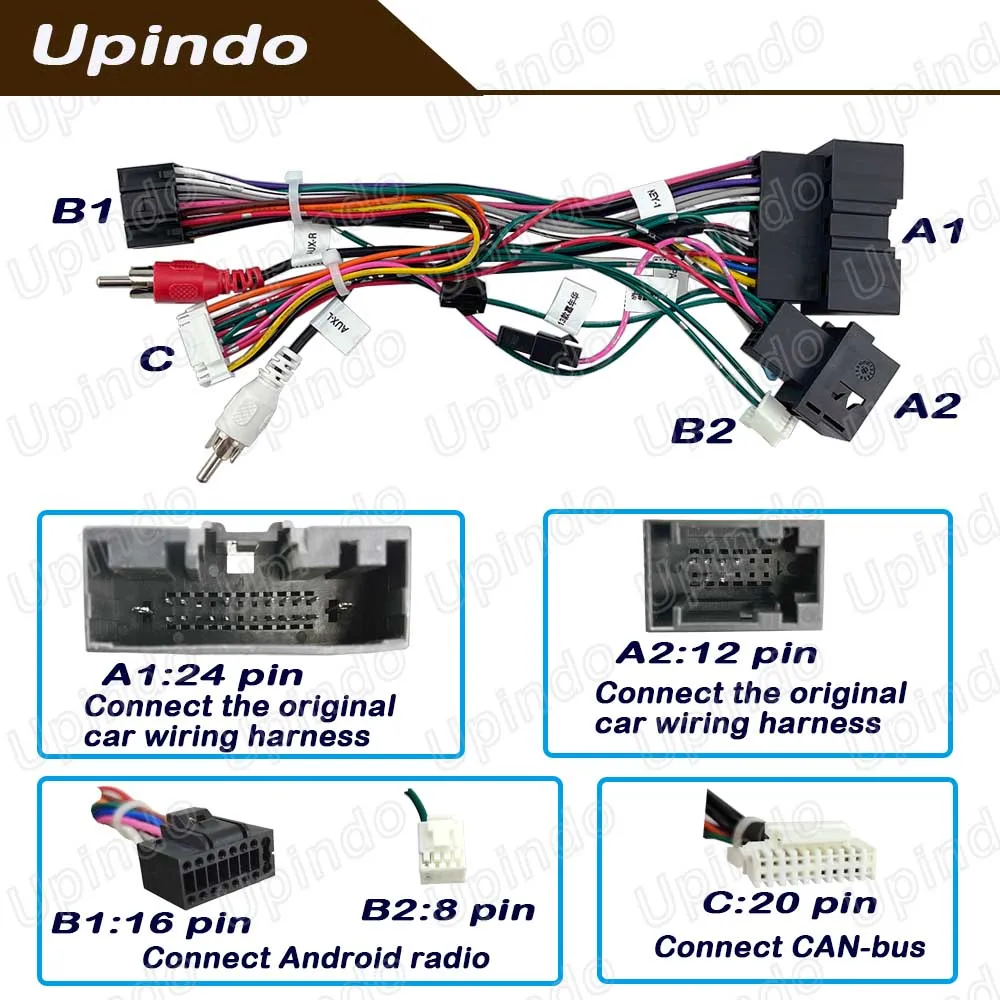 For Ford Fiesta Android Radio Installation Harness Adapter with CAN-bus Decoder - Car Stereo Wiring Kit