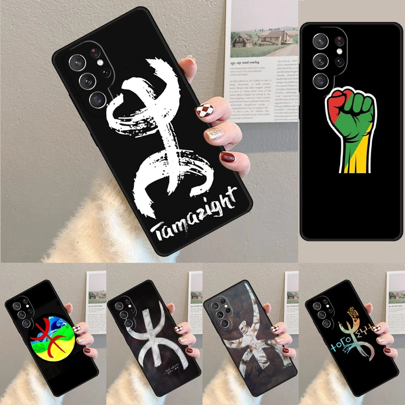 Cover For Samsung Galaxy S24 Ultra S21 S22 S8 S9 S10E Note 10 20 Plus FE S23 Amazigh Symbol Berber Academy Phone case Coque