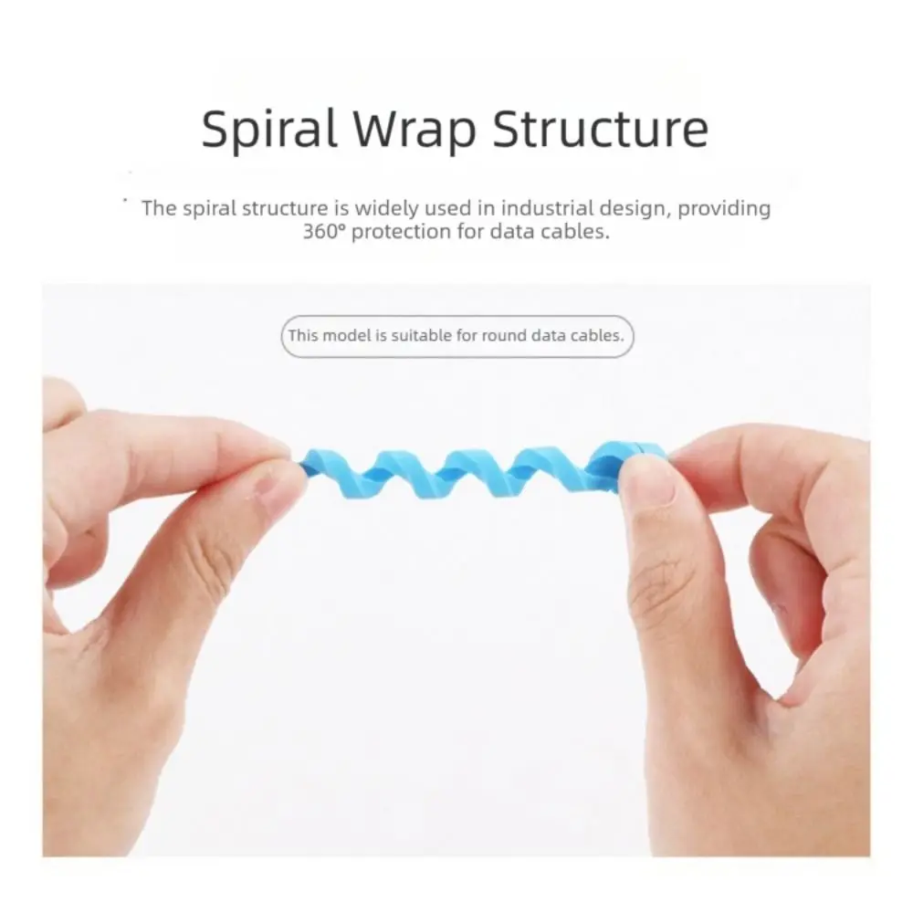 Portable TPR Data Cable Protector Anti Break Flexible Spiral Cable Winder Multi-Color USB Cable Protector For Mouse Cable