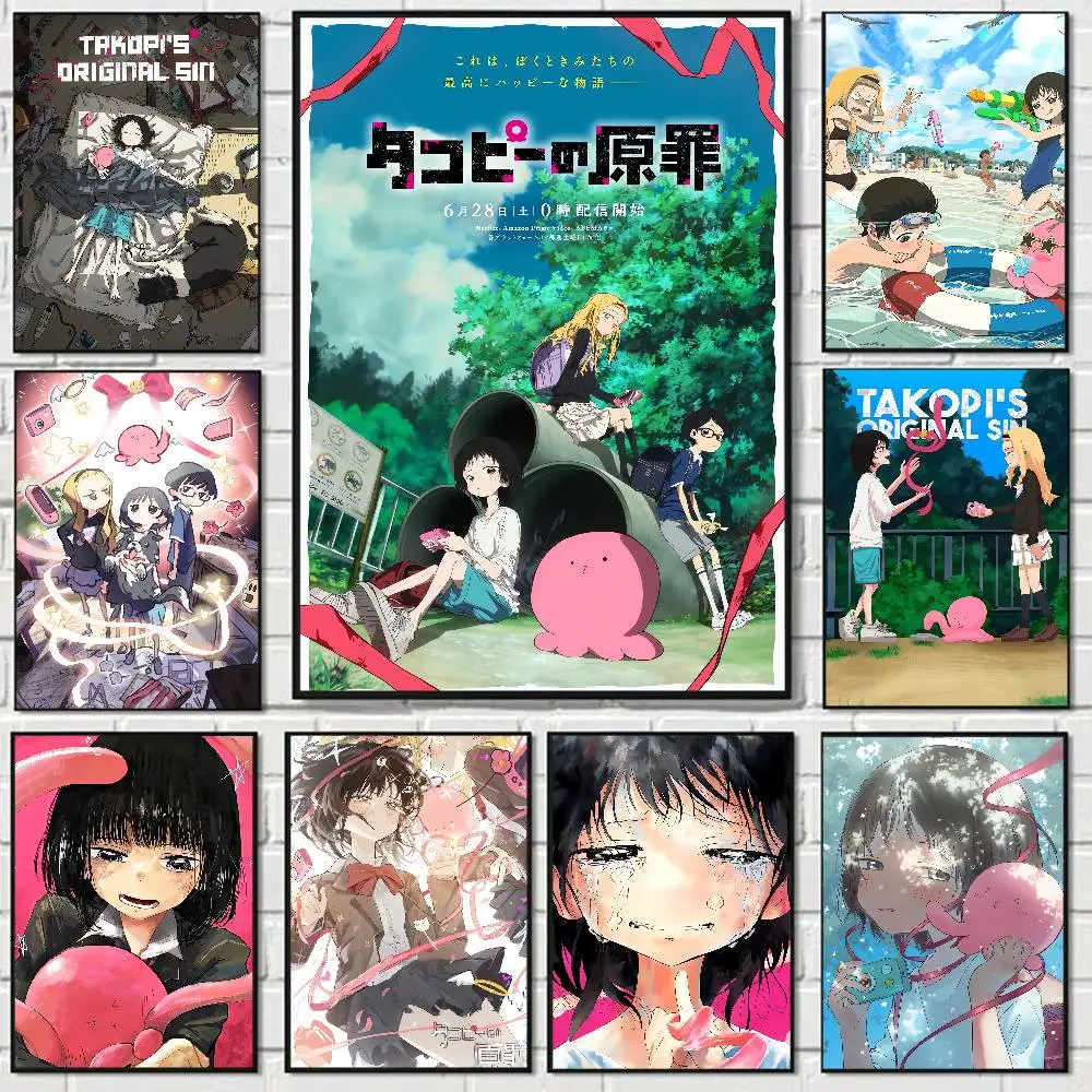 Póster de Anime "El Pecado Original de Takopi", Adhesivo de Pared Impermeable para Bar, Sala de Estar, Decoración Vintage, Regalo Impreso