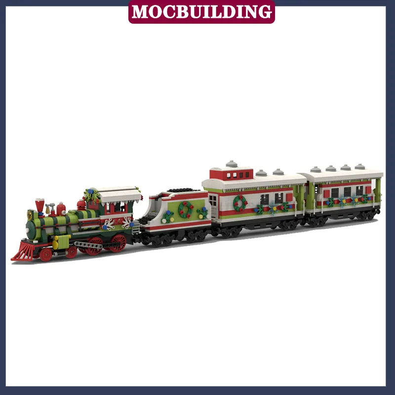 MOC Urban Remote Control Christmas Train Model Block Assembly Locomotive Collection Series Children's Toy Gift