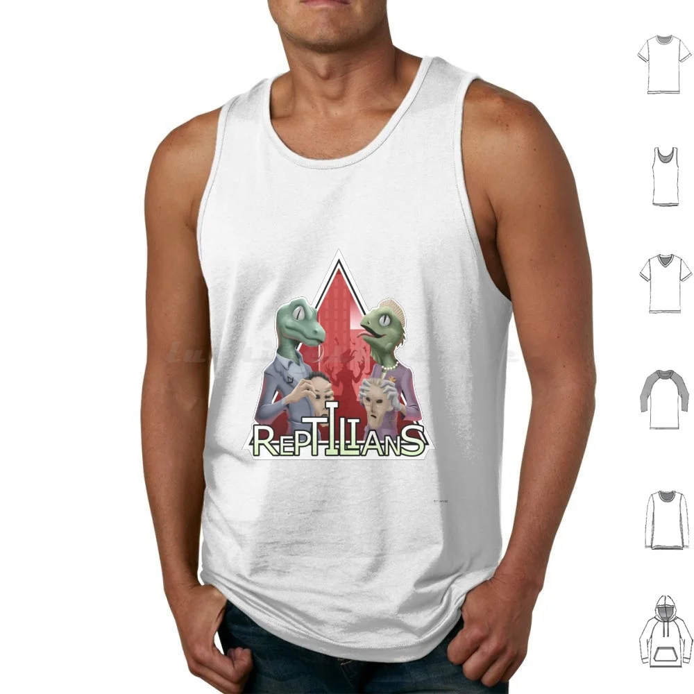 Reptilians Tank Tops Vest Sleeveless Reptilian Ufo Lizard Disguise Shapeshifter Crown Suit Et E T Extraterrestial