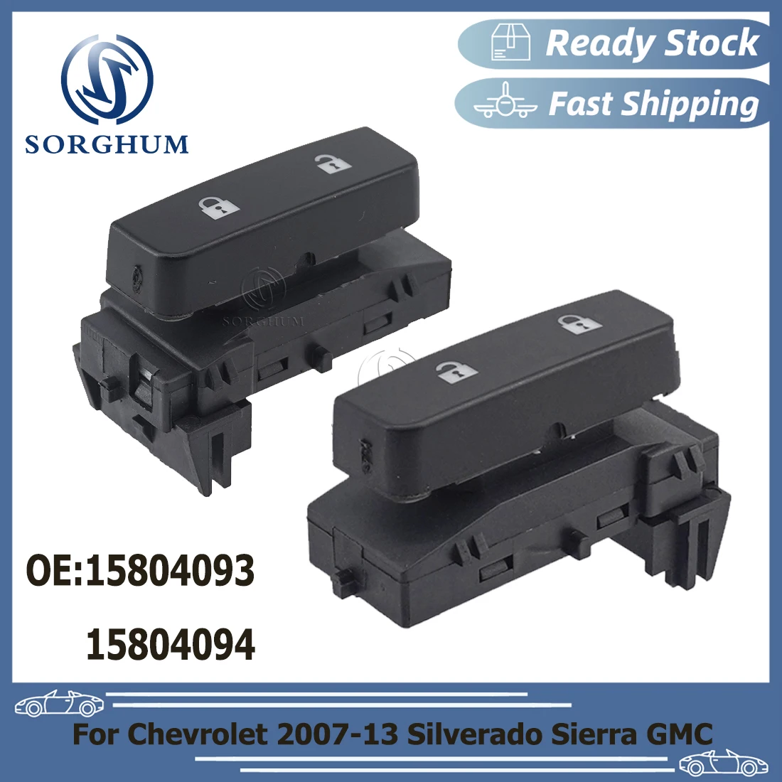 SORGHUM Front Right And Left Door Lock Switch For GMC For Chevrolet Silverado Sierra 2007 2008 2009 2010 -2013 15804094 15804093