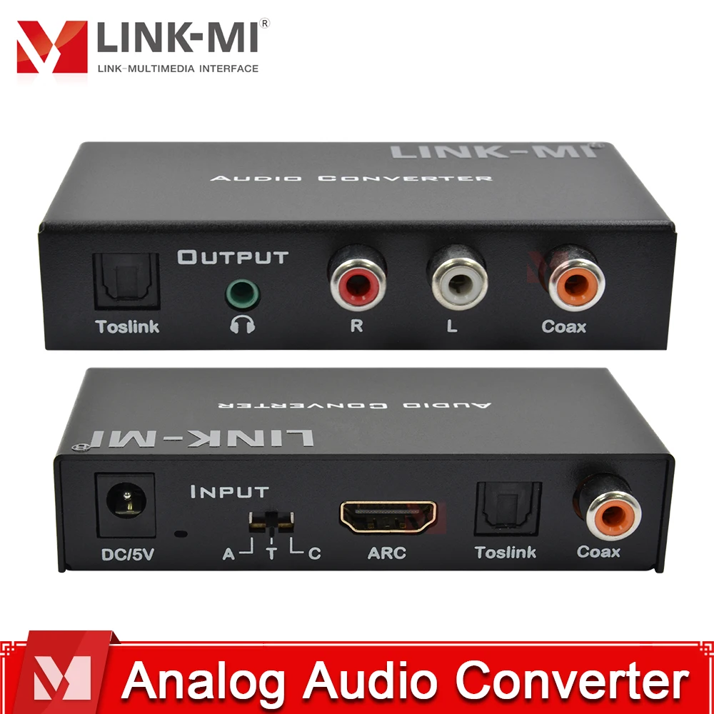 

HDMI ARC Input Digital to Analog Audio Converter - Optical/Coaxial to RCA & 3.5mm Jack Audio Adapter with Signal Conversion