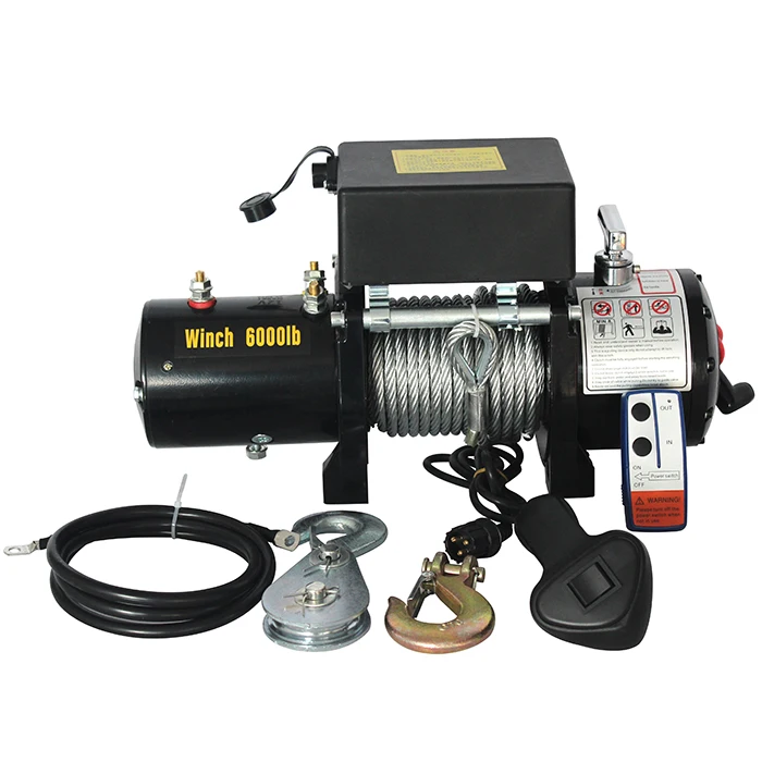 

12000 Lbs Wire Rope Electric Winch with Wireless Remote Control 12v 24v 9500 Lbs 4*4 Car Off-road Winch