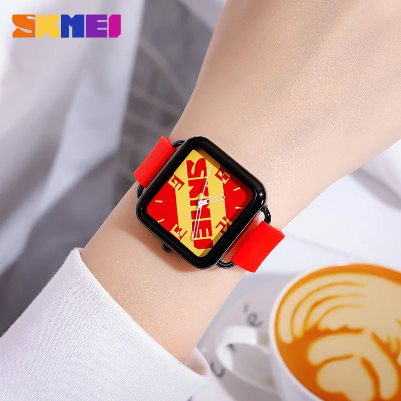 Skmei2023Fashionable Simples Ponteiro Quadrado Relógio Feminino Personalizado Versátil Estudante Relógio de Quartzo Feminino