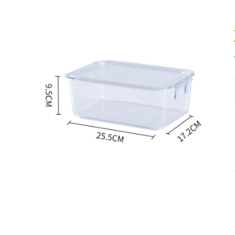 Clear Plastic Fridge Organizer Bin with Lid, Stackable Refrigerator Storage Box for Kitchen Pantry Food Container