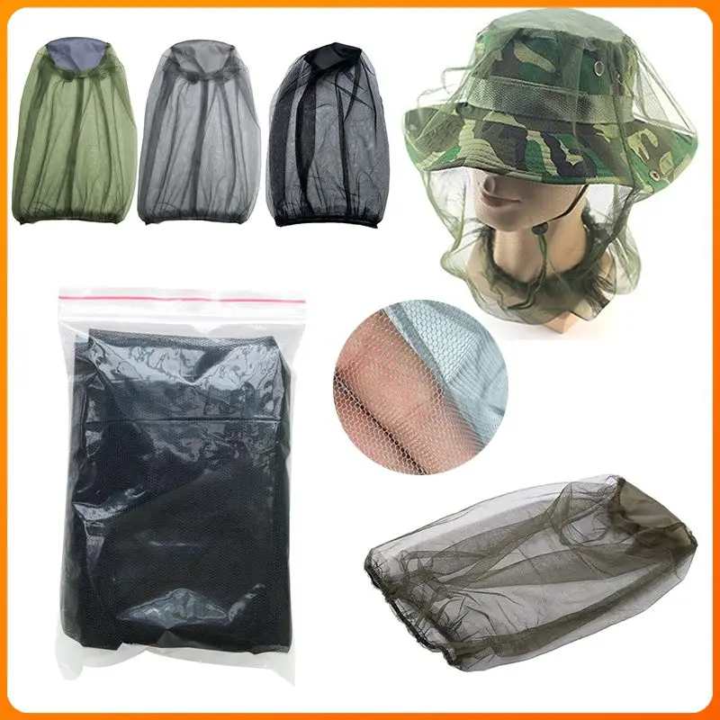 Mosquito Hat Net Face Head Protector Foldable Outdoor Insect Gnat Head Cover Fishing Supplies Anti-mosquito Fishing Caps