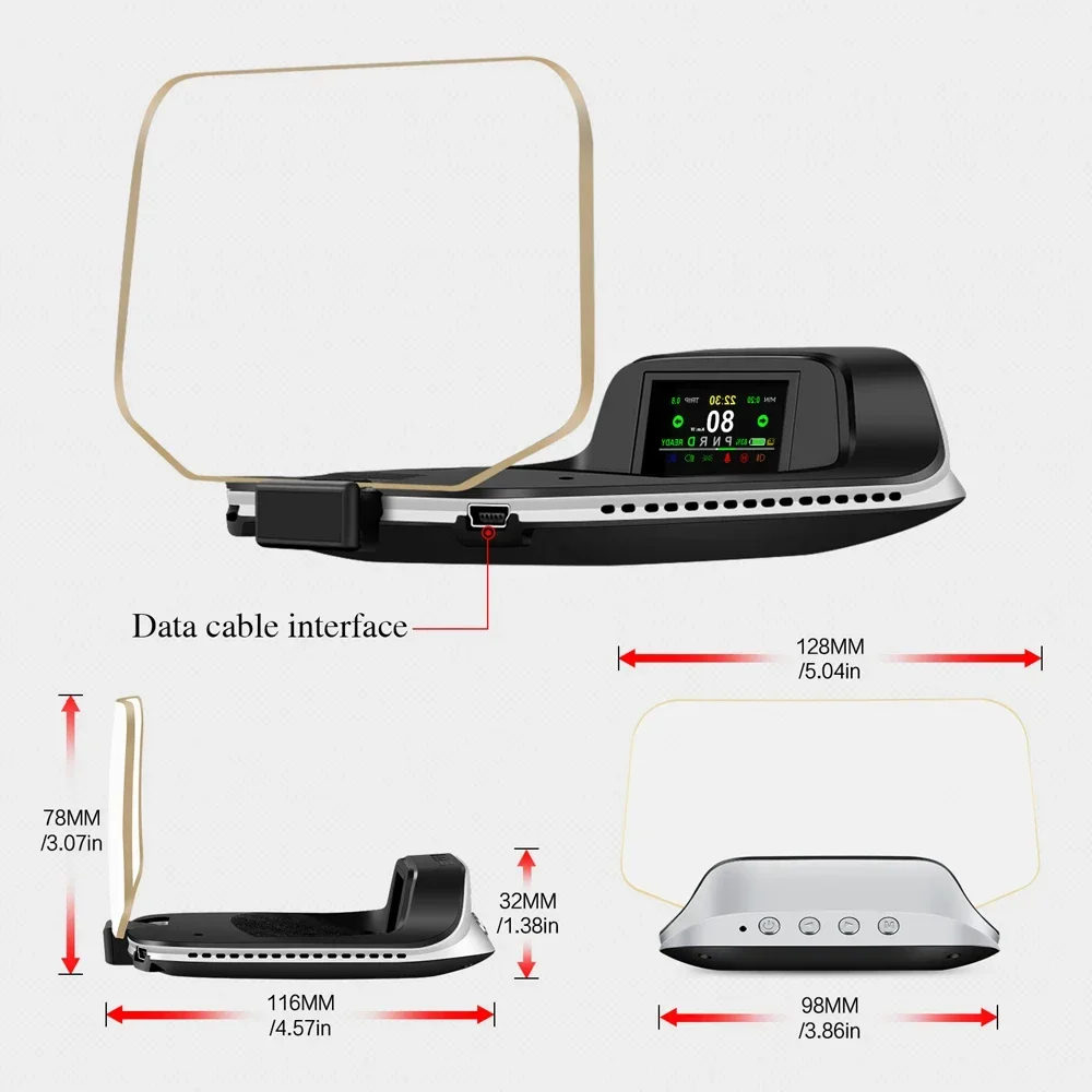 For Tesla Model 3 Model Y HUD Auto Mirror Head-Up Display Overspeed Battery Warning Navigation Projector Power Alarm HUD System