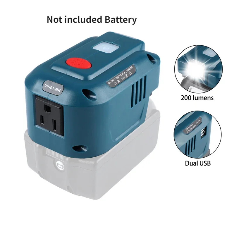 For Makita 18V Lithium Battery Inverter Generator Portable Power Supply USB Adapter Led Light for Dewal/Ryobi for Milwaukee