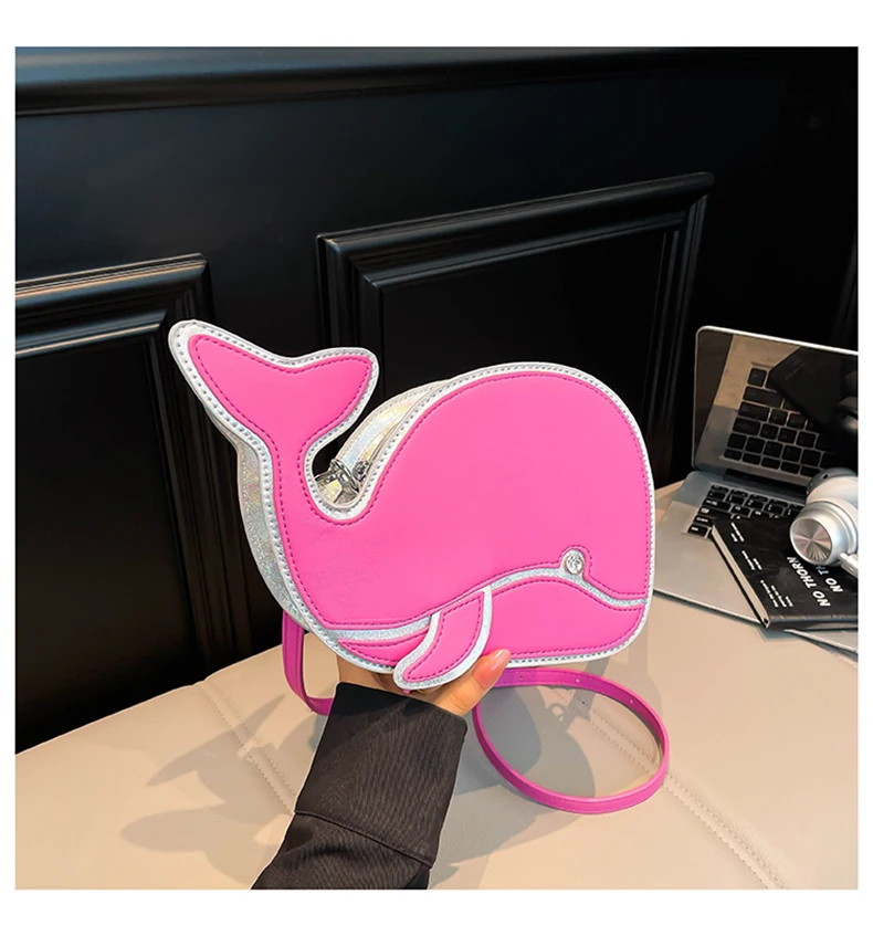 

Cartoon Cute Dolphin Crossbody Bags Creative Fashion Trendy Contrast Shoulder Bag Ladies Girls Shopping Travel Dating Party Bags