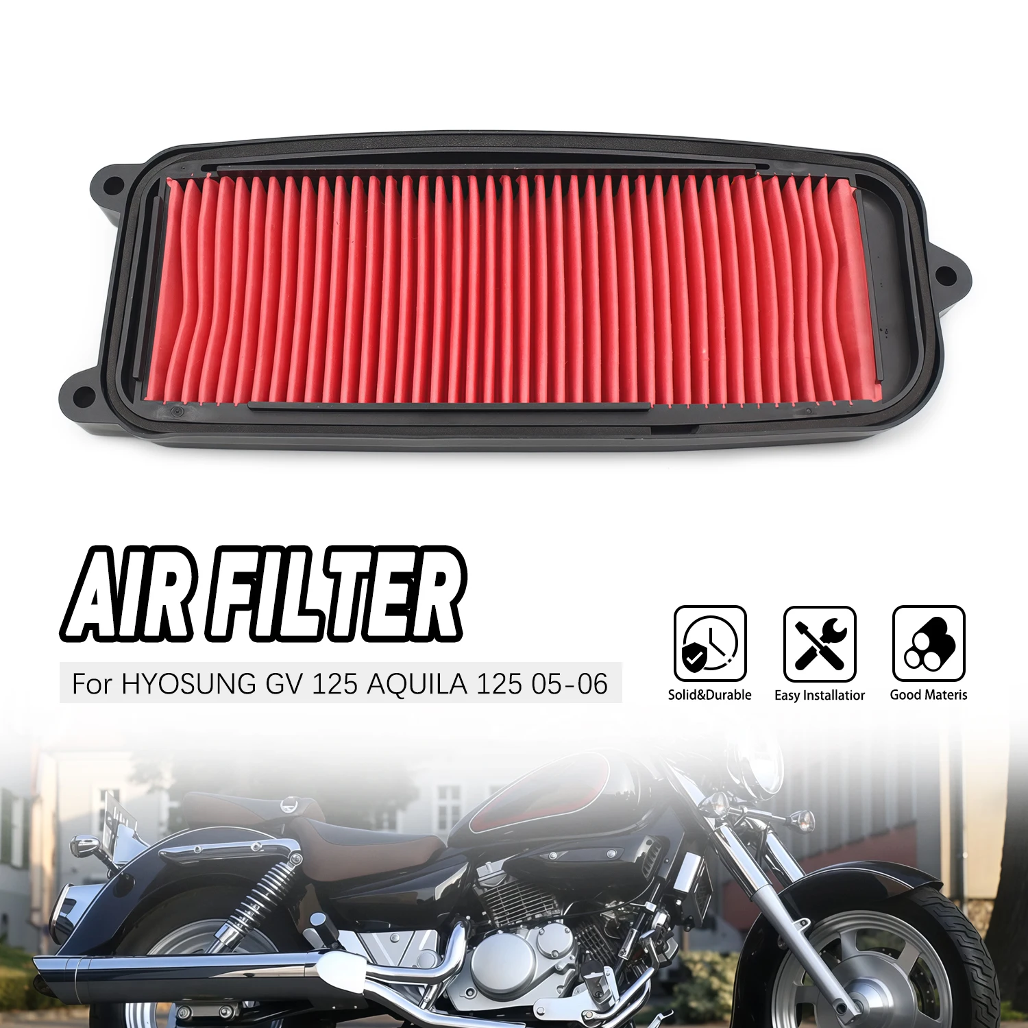 

Air Filter Element For HYOSUNG GV 125 AQUILA 125 2005-2006 Replacement Motorcycle Accessories