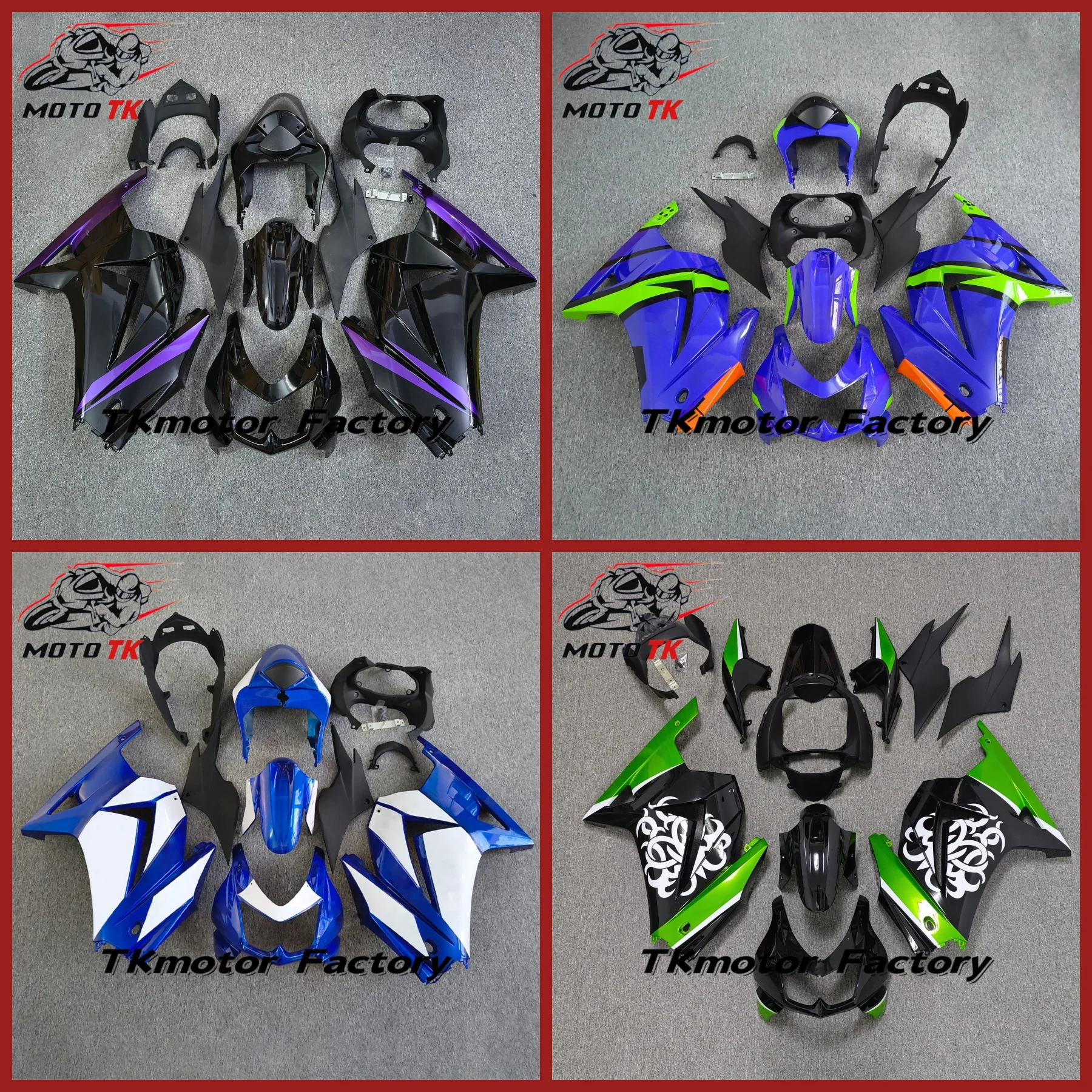 Bodywork Injection Accessories Plastic parts Motorcycle For Ninja250 2008 2009 2010 2012 Fit For NINJA 250 Unpainted Fairing