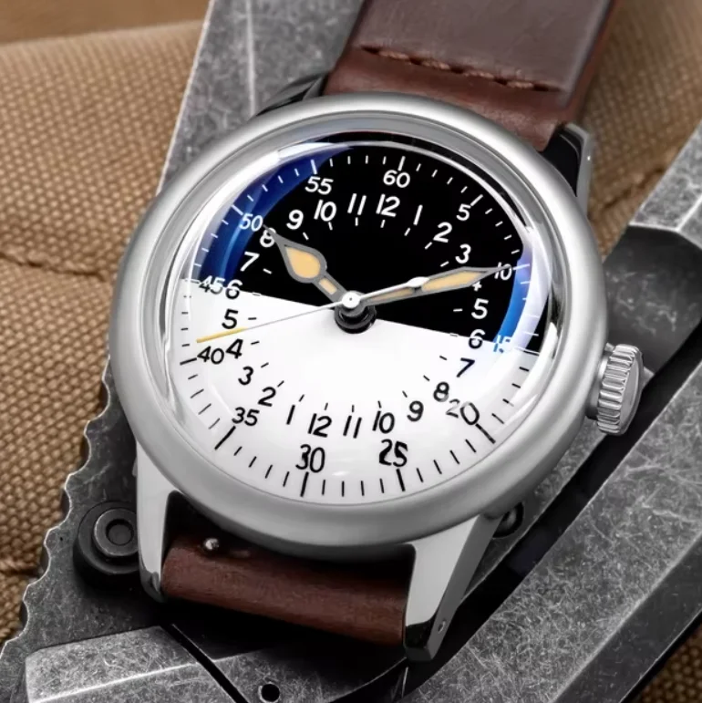 THORN Men Automatic Watch Aviator 36MM Mechanical Wristwatch 15Bar Waterproof Luminous Dial Bubble Sapphire Mirror NH34