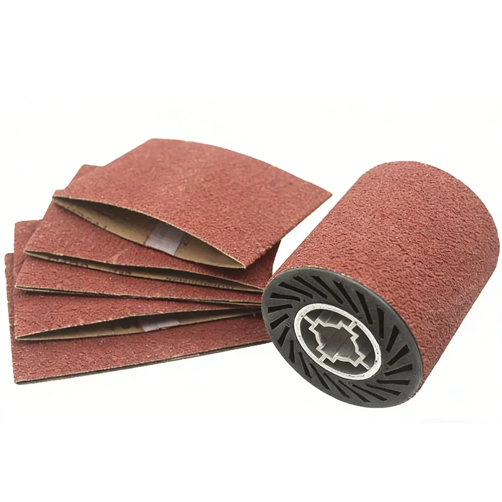 5pcs 92 x 100mm Emery Cloth Sandpaper Sleeves Designed to Fit Rubber Polishing Wheels for Wire Drawing and Finishing