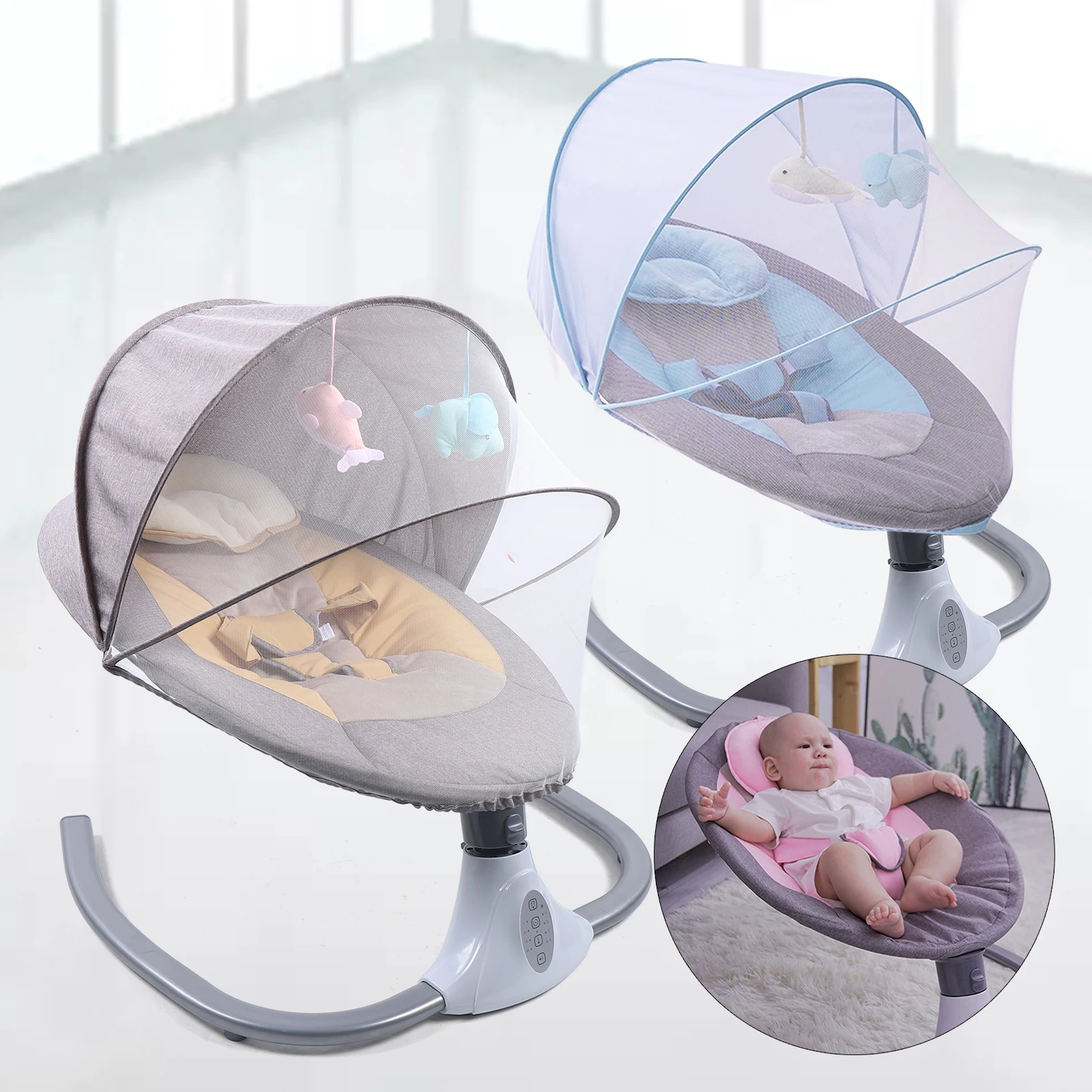 Automatic Electric Baby Bouncer Swing Chair Cradle Rocker Seat Bouncy Rocking With Music And Toys for 0-12months 3-12KG