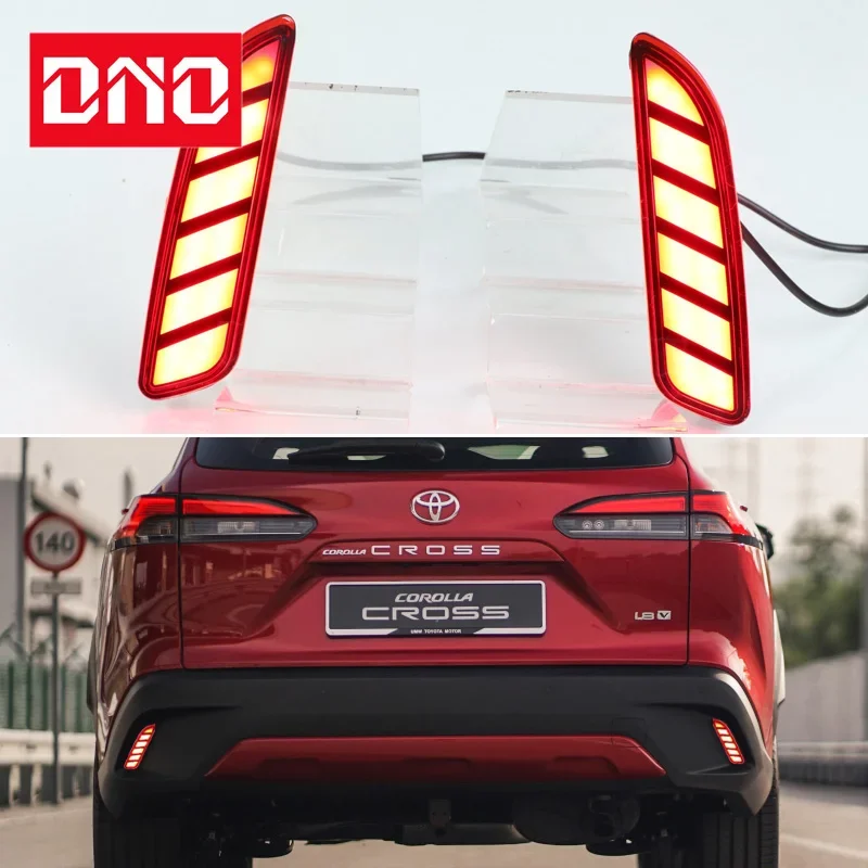 

Автомобильные светодиодные лампы заднего бампера для Toyota Corolla Cross 2020-2022, стоп-сигнал, указатель поворота, резервный отражатель, задние фонари, противотуманные фары