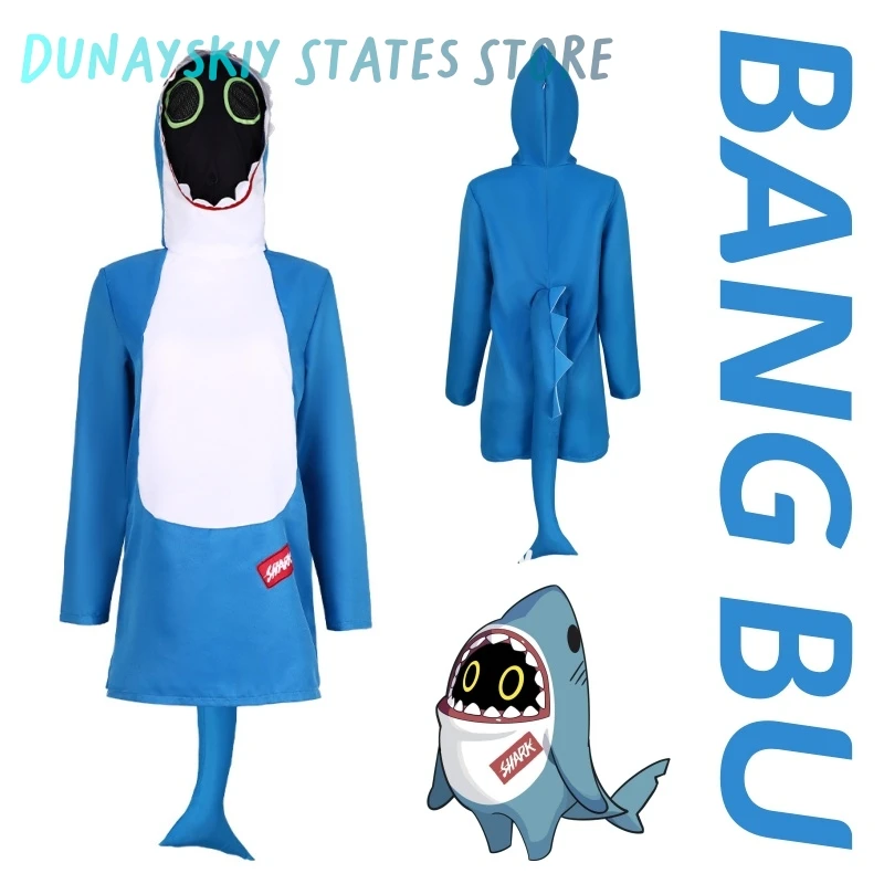 

Костюм Зайчика Акула Косплей Zenless Zone Zero, полный комбинезон с капюшоном в виде акулы и перчатками для Хэллоуина/сценического выступления