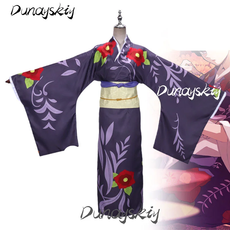 Tamayo Cosplay Costume Set Anime Traditional Japanese Kimono Wig Sandal Shoe Dress Up Party Event Costumized Outfit for Lady