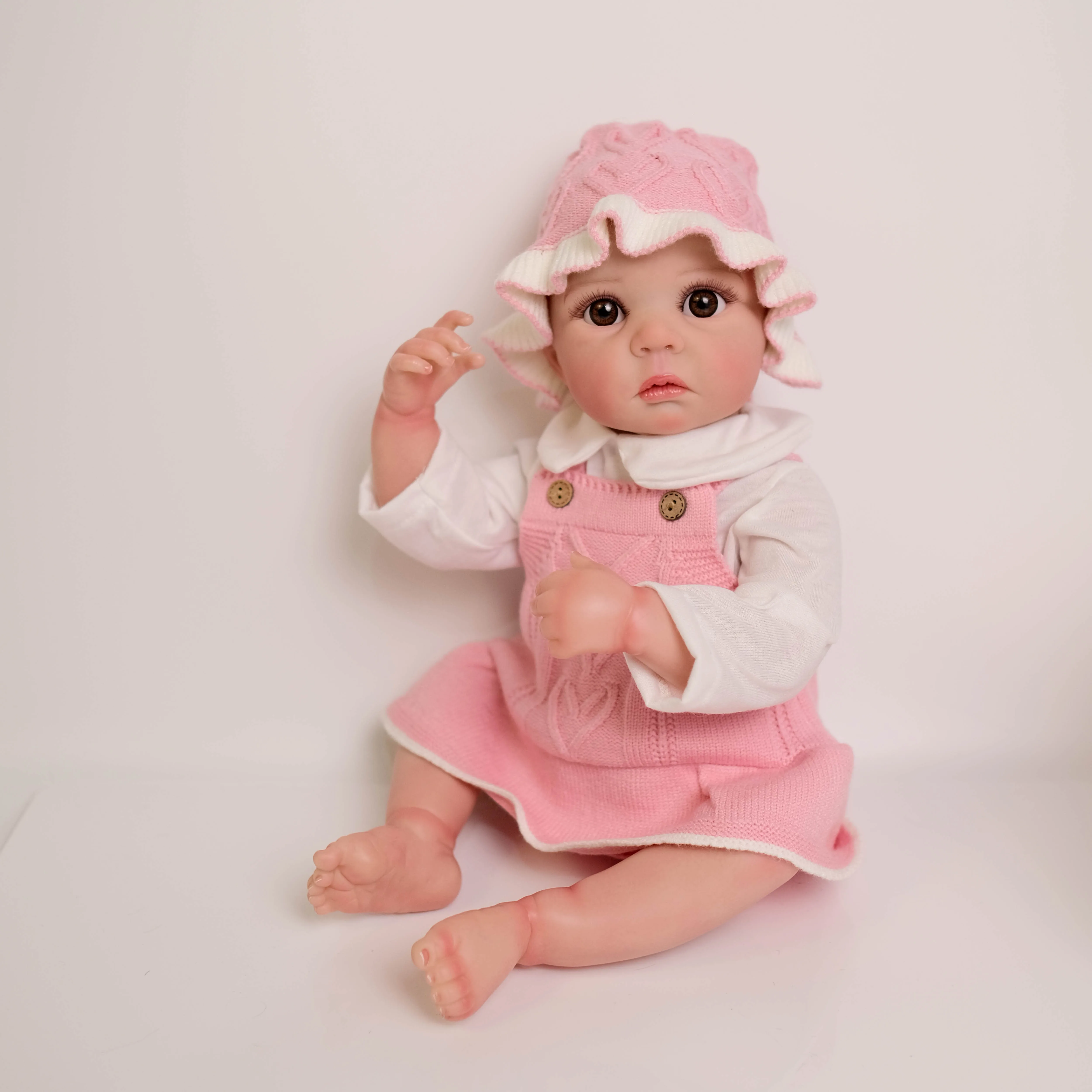 NPK 19inch Daphnne Full Vinyl Body Reborn Baby Doll with 3D Skin Multiple Layers Painting with Visible Veins