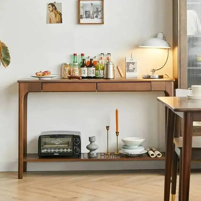 

Американский минималистичный консольный столик для прихожей, ретро-стол из массива дерева для гостиной, коридора, прихожей, домашнего использования