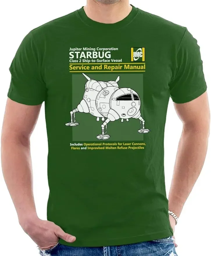 Red Dwarf Starbug Service and Repair Manual Men's T-Shirt wholesale cheap graphic t shirts 2024 streetwear t-shirts