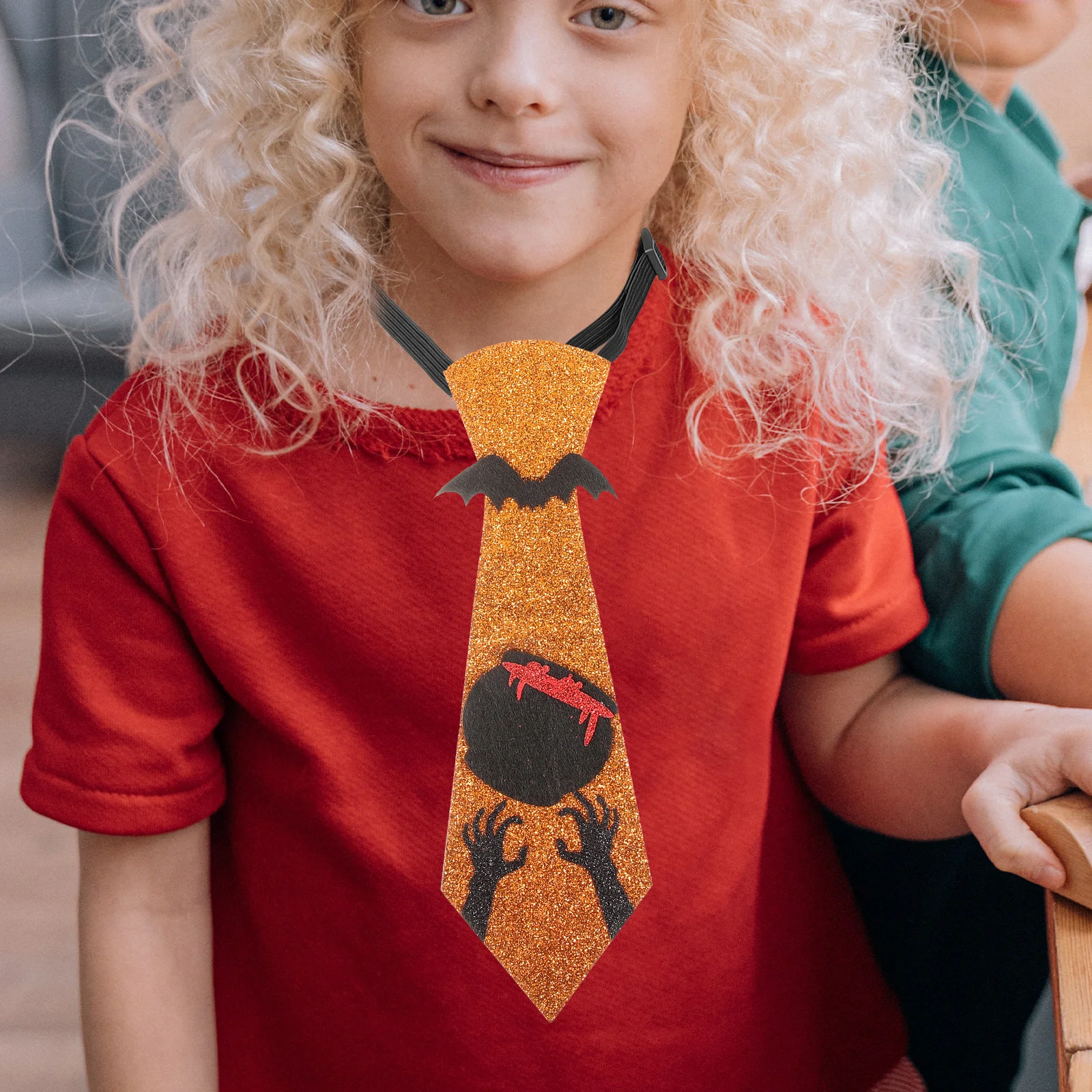 

Pumpkin Color Necktie Halloween Party Necktie Lightweight Breathable Decorative Scarf For Cosplay Prom Banquet Club Wear