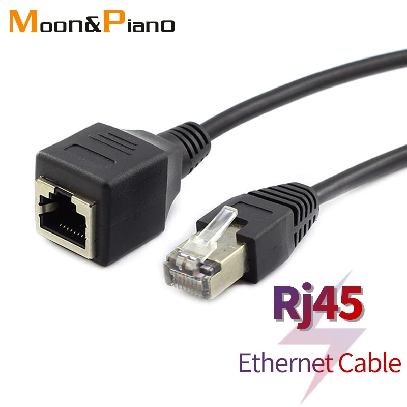 إيثرنت كابل RJ45 الذكور إلى الإناث ل جهاز كمبيوتر شخصي محمول راوتر RJ 45 أسود شبكة الإنترنت Lan كابلات 0.3m 0.6m 1m 1.5m الحبل
