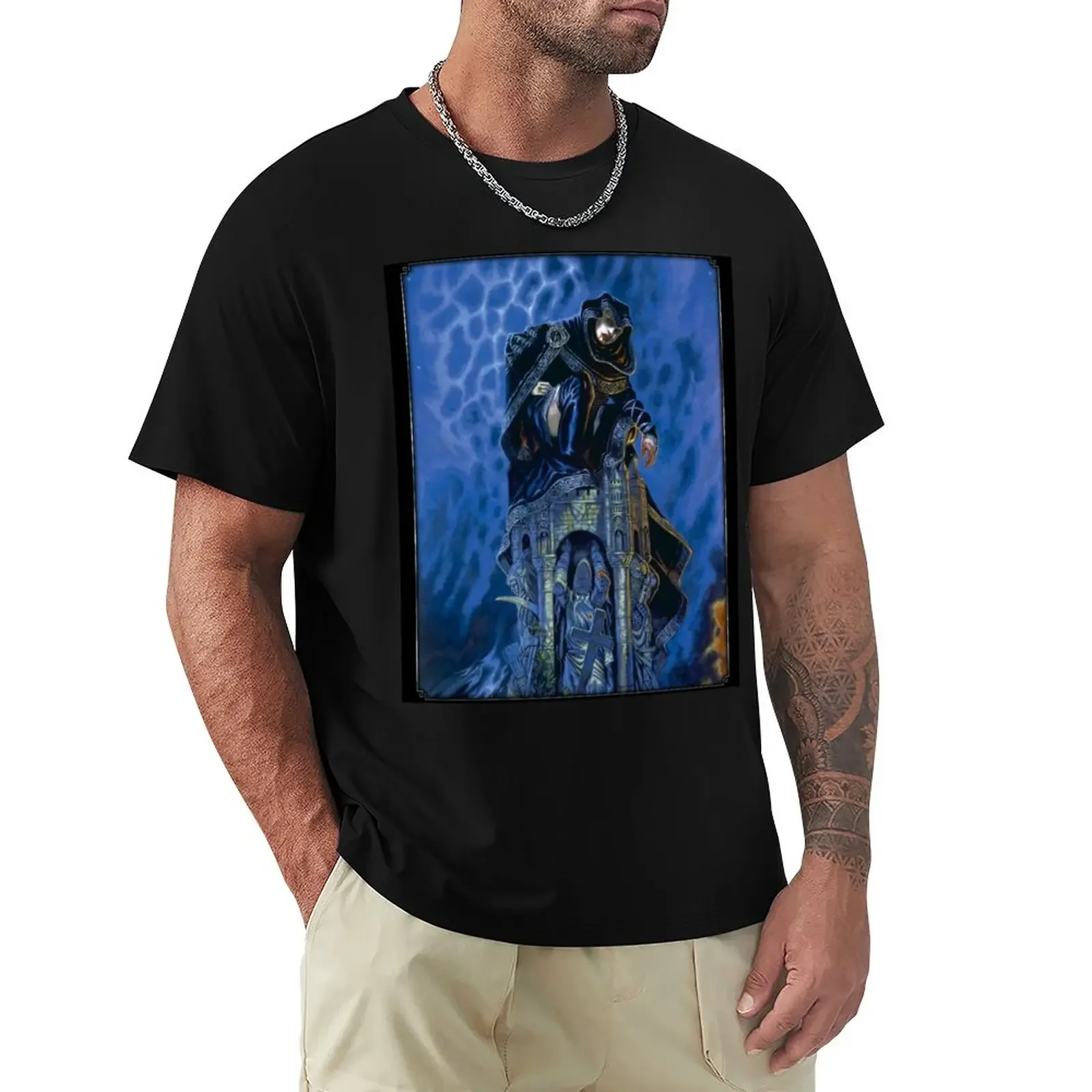 Dark Ages Cover Art: Three Pillars T-Shirt summer clothes Aesthetic clothing men t shirts