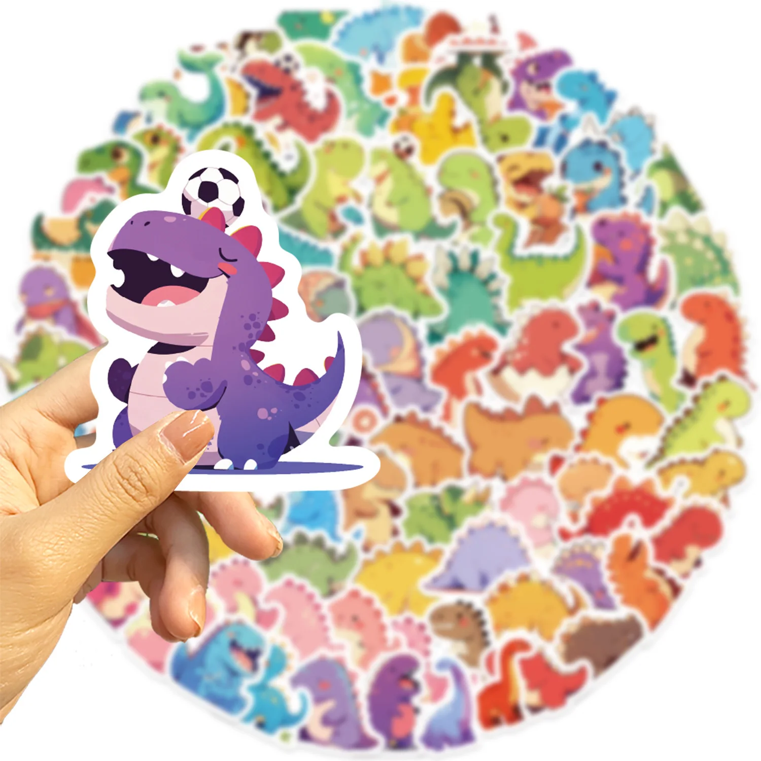 100pcs Mini dinosauri Cartoon Graffiti Stickers telefono fai da te Laptop Notebook valigia adesivo impermeabile regali giocattolo per bambini