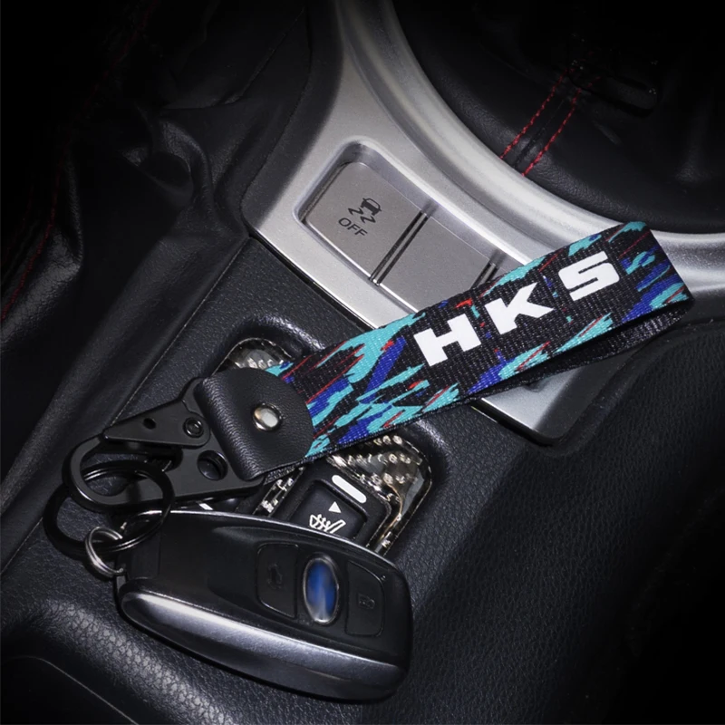 1PCS JDM Key Tag Racing Car Motorcycle Keychain Ring Car Lanyard Key Strap Car Accessories For Fake Taxi HKS Keychain