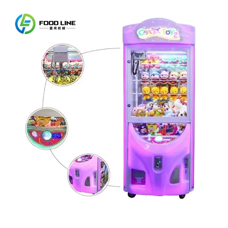 Customized Coin Operated Arcade Claw Crane Game Machine with Bill Acceptor for Doll and Toy Prize Vending in Entertainment Venue