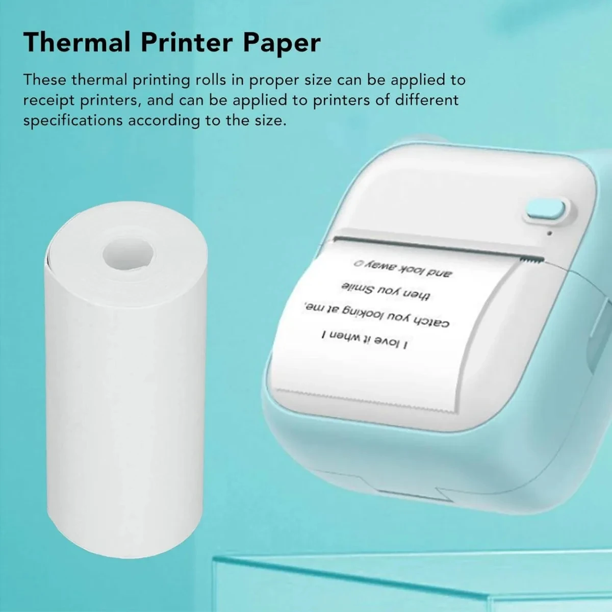 10 Rolls White Printable Paper Rolls Mini Printer Paper Thermal Label 57 X 25mm  Heat Sensitive Thermal Paper Rolls