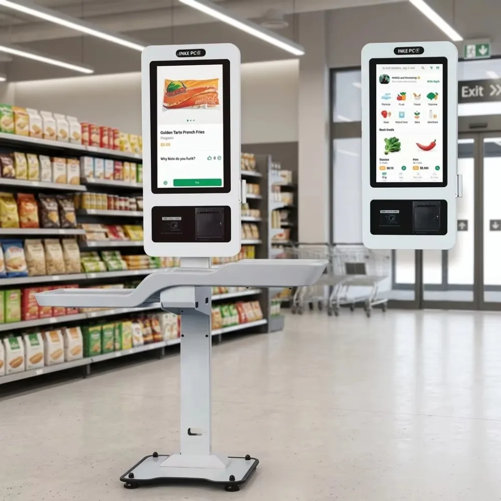 21.5 Inch Self Service Ordering Kiosk with Printer Capacitive Touch Oem for Cafe Hotel Restaurant Food Court Fast Food Chain