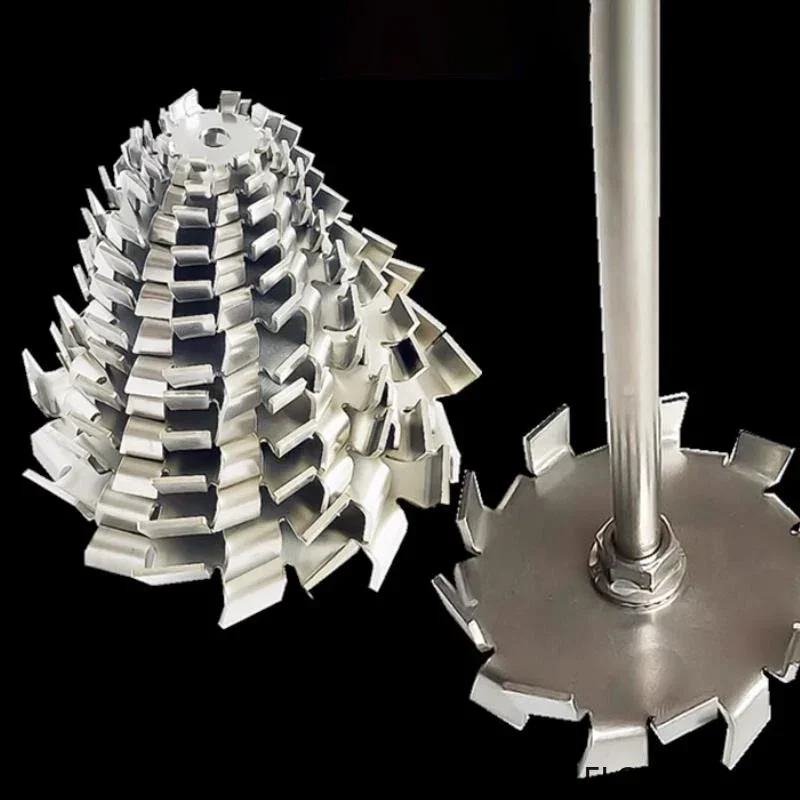 1set Lab 304 Stainless Steel Sawtooth Disc Stirrer Dispersive Agitator Disc with Stirring Rod