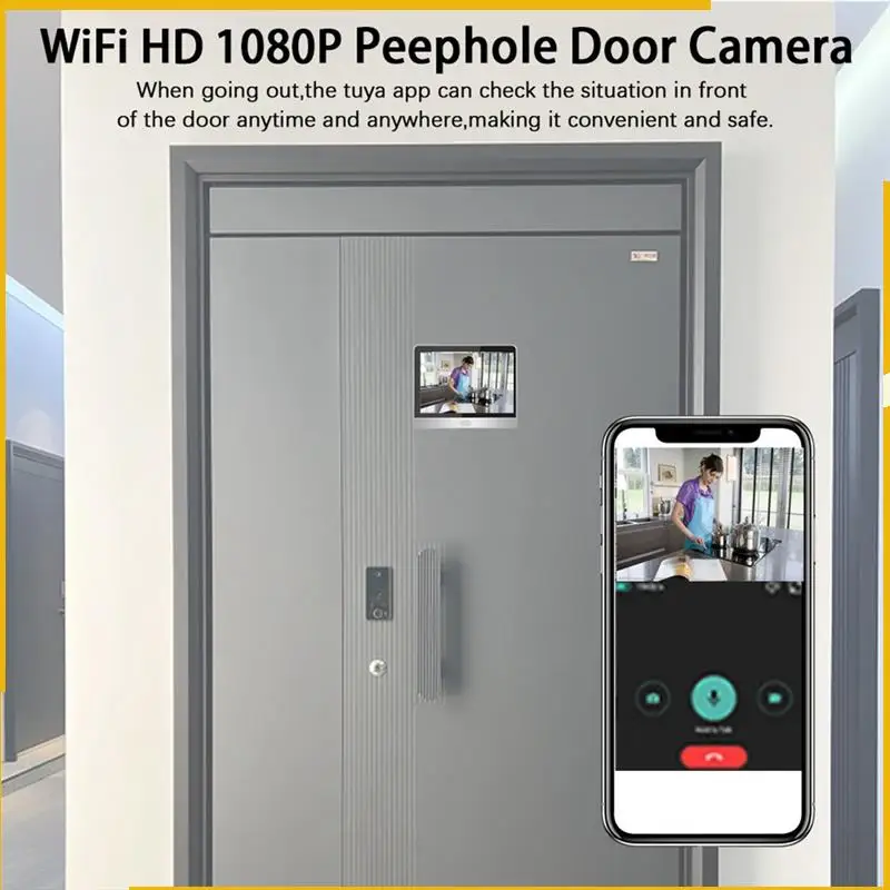 A93P Digital Night Vision Cat Eye Doorbell - Tuya Wifi Smart Monitoring For Your Home