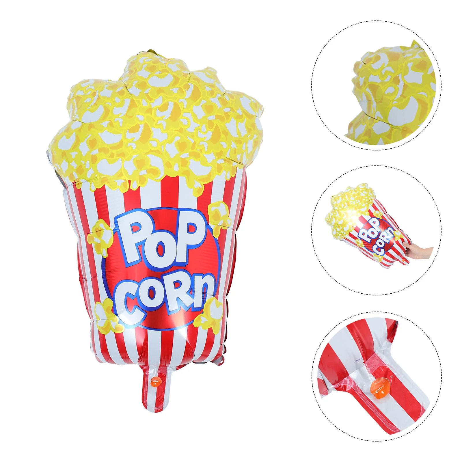 

2 Pcs Popcorn Balloon Movie Birthday Party Decorations Aluminum Film Cartoon Balloons Foil Halloween Christmas Theme